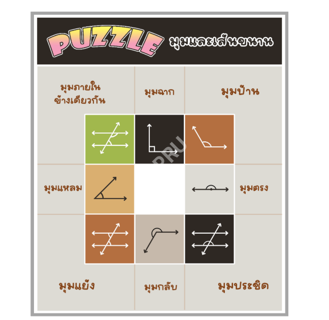 คู่มือวิธีเล่นเกม PUZZLE (ตัวเลื่อน) เรื่อง มุมและเส้นขนาน